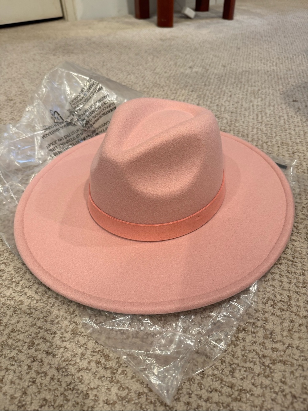 Treasure & Bond Women's Wide-Brim Pink Felt Rancher Hat Adjustable Fit